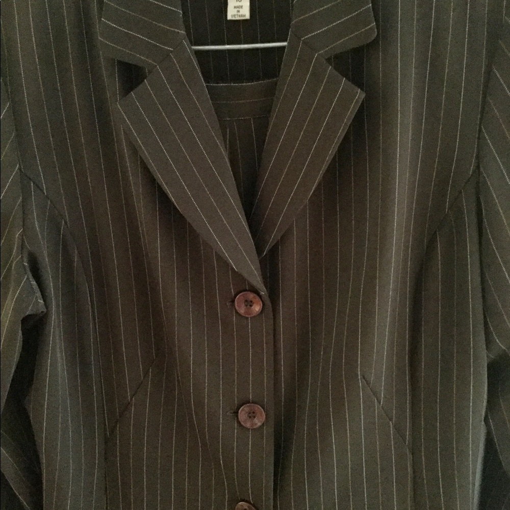 Danny & Nicole Brown Pinstriped Suit